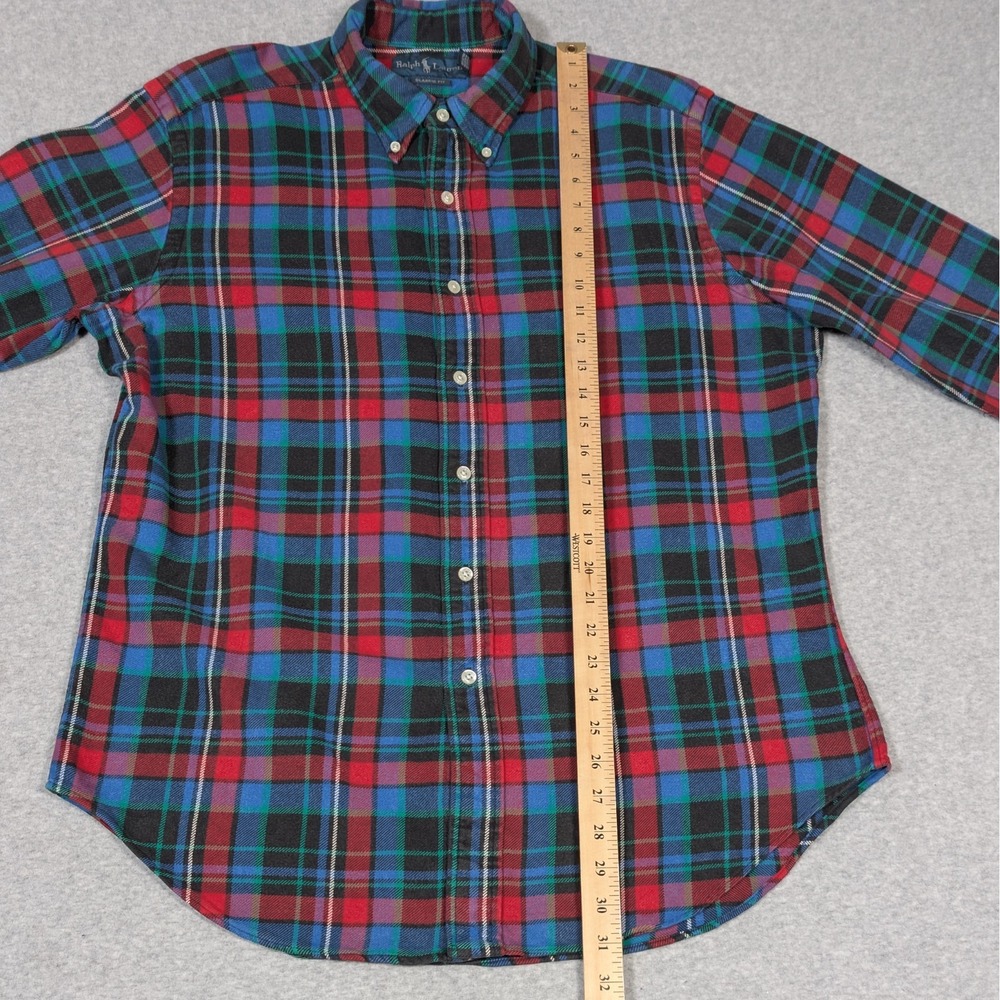 Ralph Lauren Button Down Flannel Shirt Mens Size Large Classic Fit Multi Plaid - Picture 6 of 8